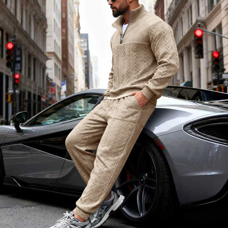 Herren sportliches Freizeit-Set mit strukturiertem Sweatstoff und seitlichen Reißverschlusstaschen Aliams