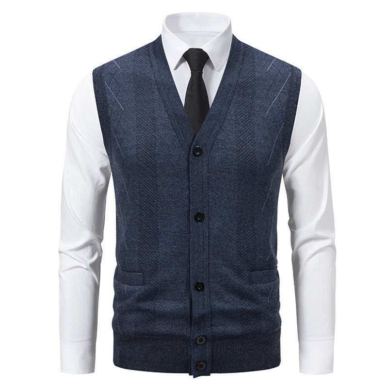 Herren elegante Weste mit strukturiertem Design und praktischen Taschen Aliams