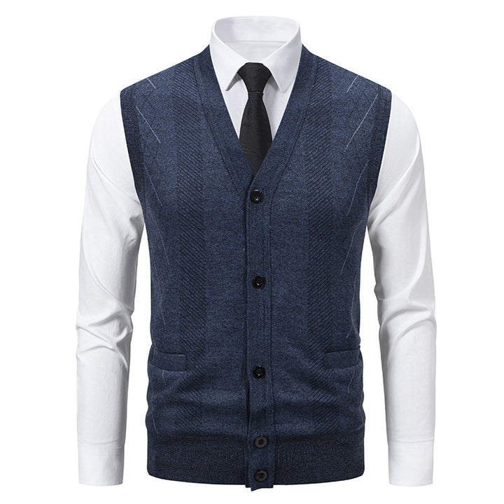 Herren elegante Weste mit strukturiertem Design und praktischen Taschen Aliams