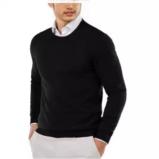 Herren eleganter Rundhals-Pullover aus feiner Baumwolle Aliams
