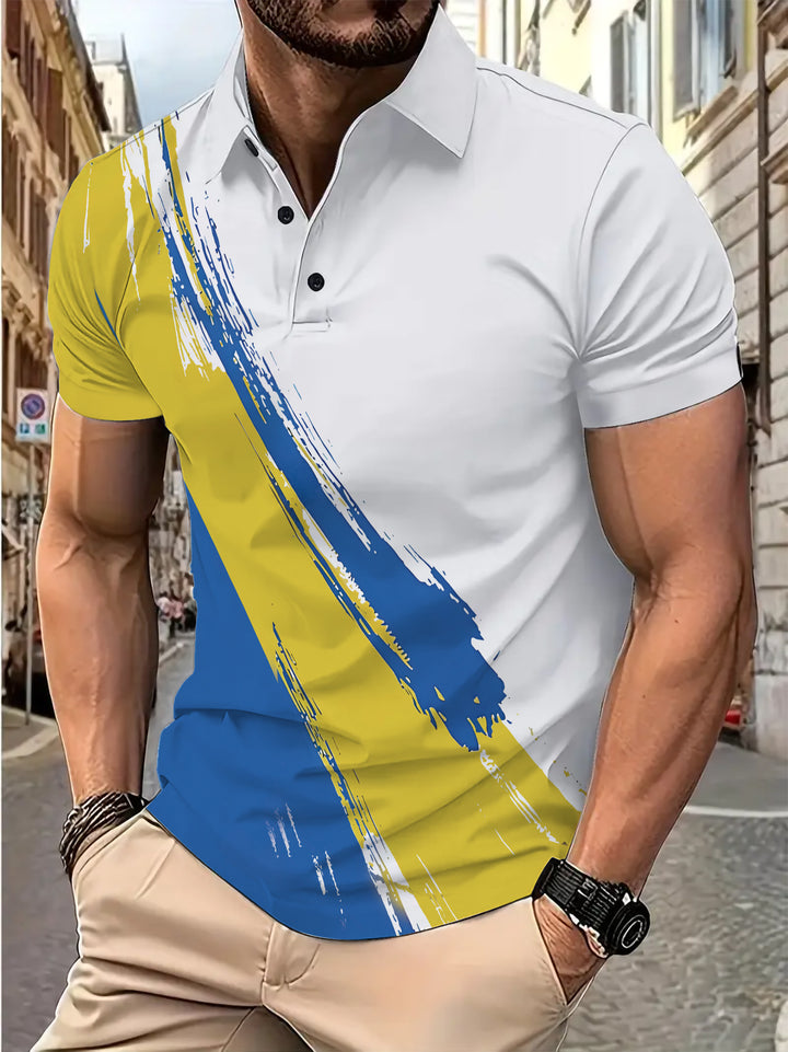 Herren Premium Poloshirt mit dynamischem Farbverlauf Aliams