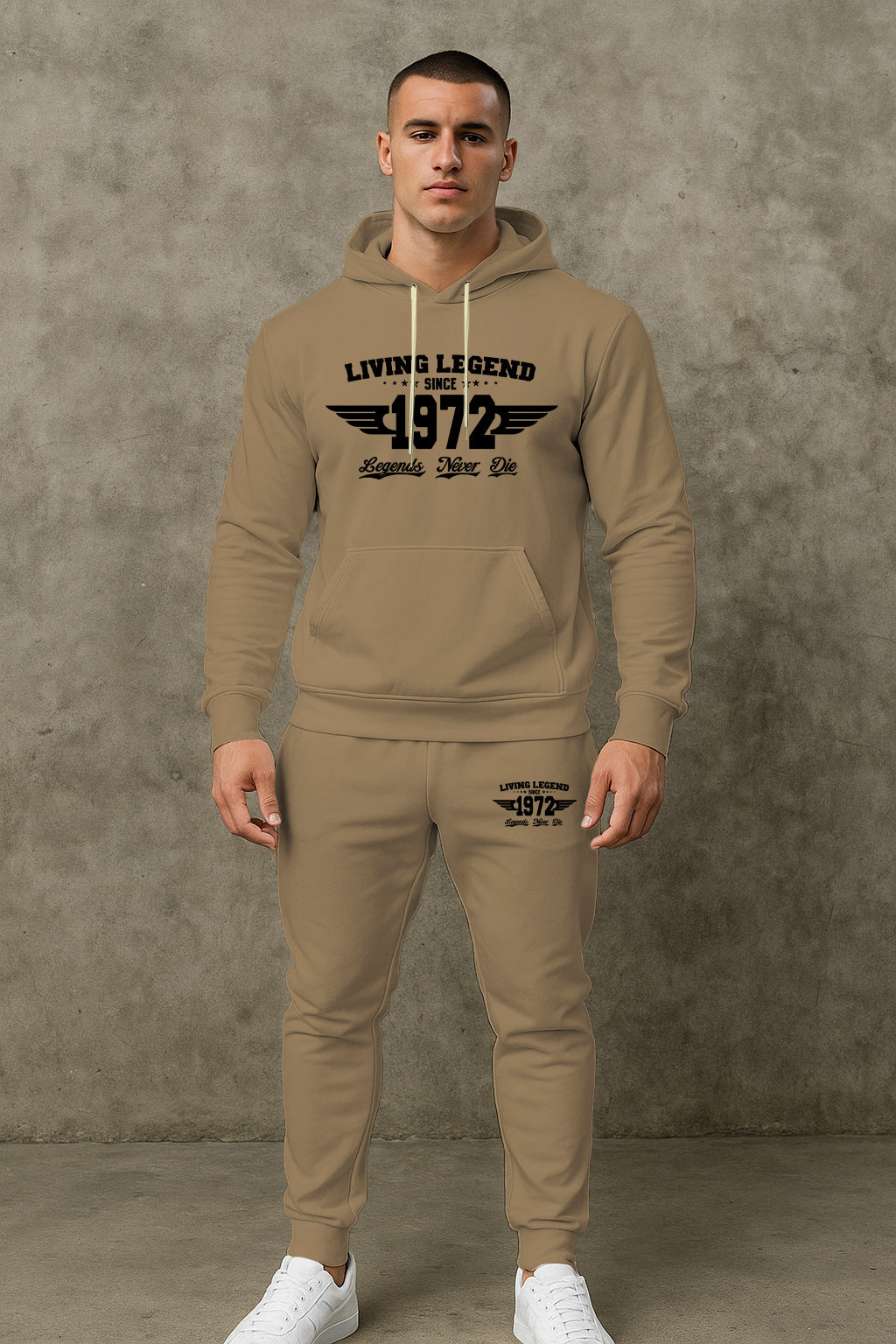Herren Hoodie und Jogginghose Set mit modernem Druck Aliams