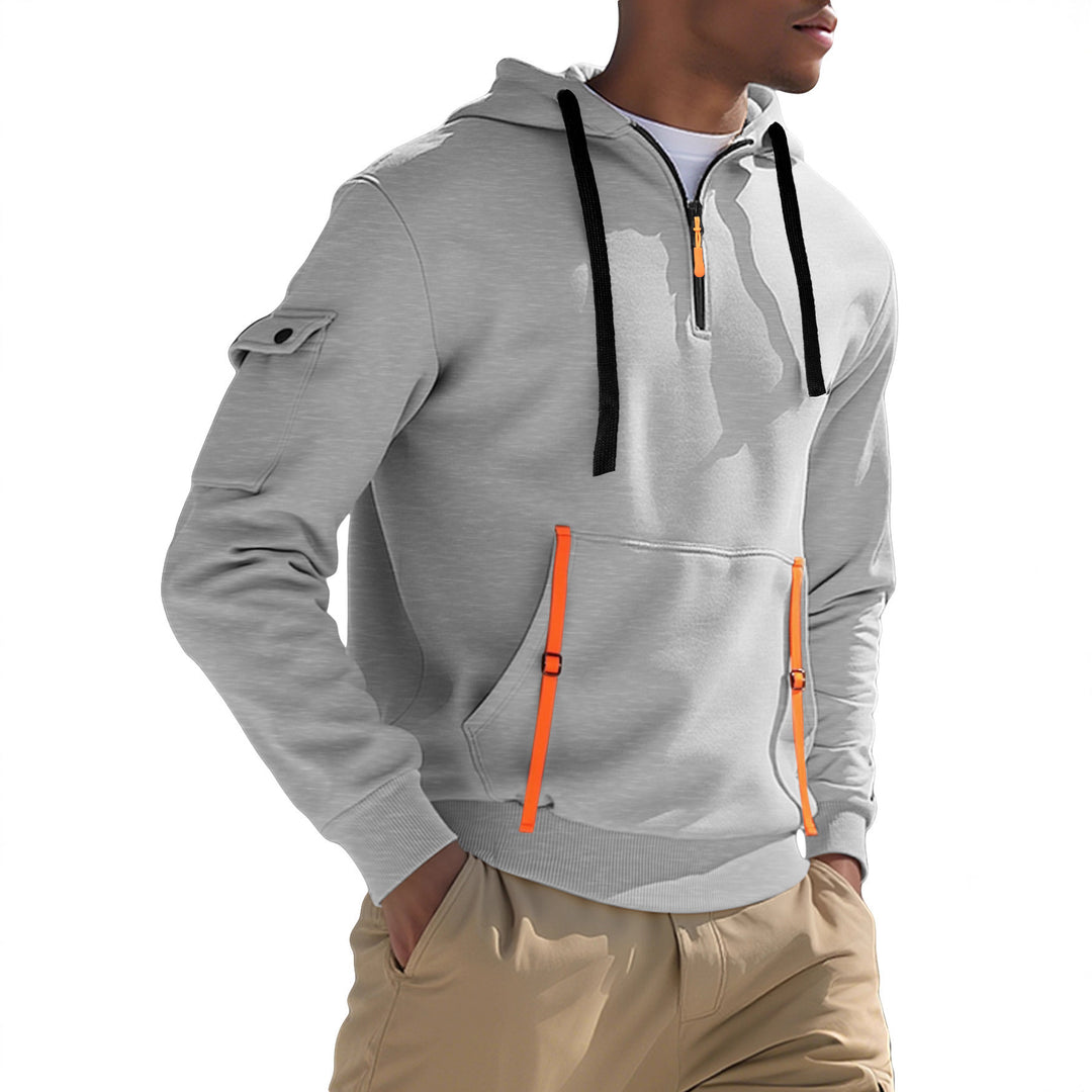 Herren Sportlicher Kapuzenpullover mit stylischen Reißverschlusstaschen Aliams
