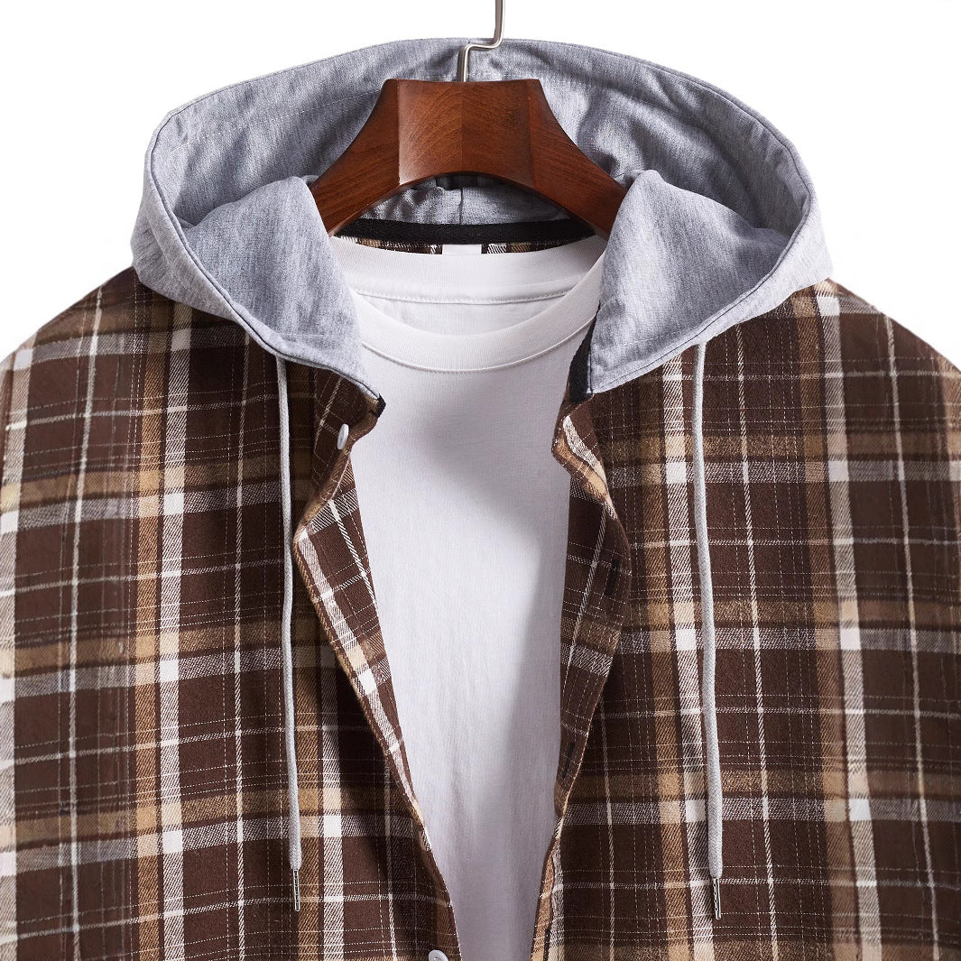 Herren Hemd mit Kapuze im lässigen Karo-Look Aliams