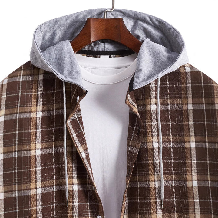 Herren Hemd mit Kapuze im lässigen Karo-Look Aliams