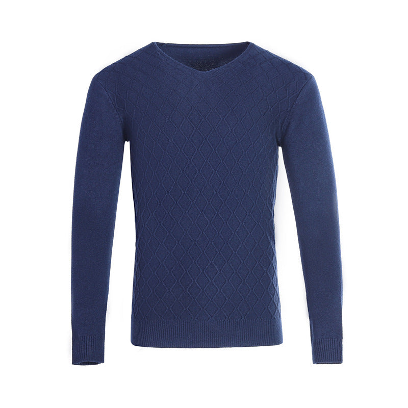 Herren V-Ausschnitt Pullover mit Strukturmuster Aliams