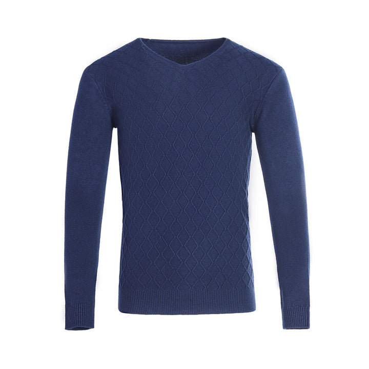 Herren V-Ausschnitt Pullover mit Strukturmuster Aliams