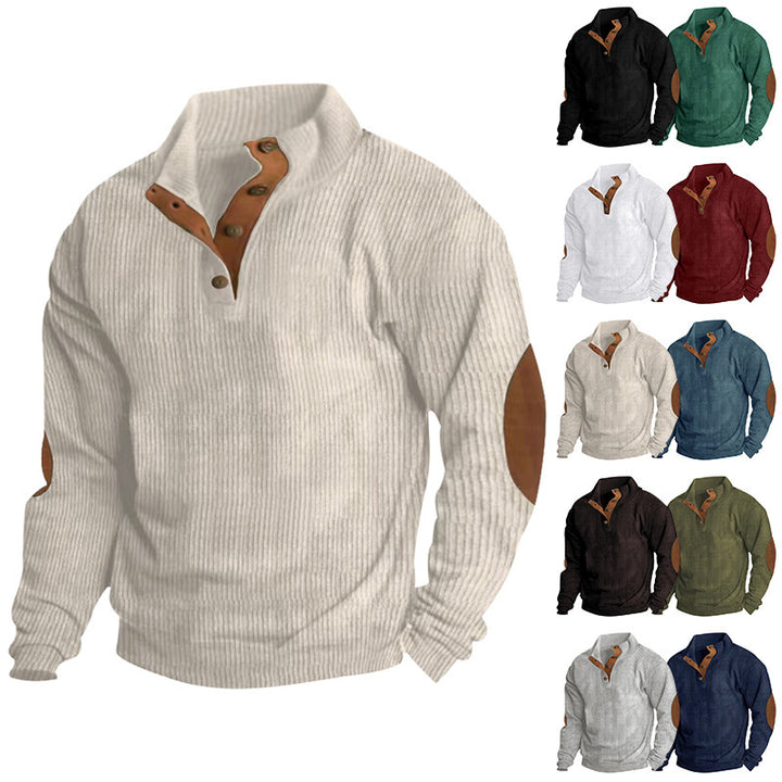 Herren strukturierter Pullover mit Kontrastdetails Aliams