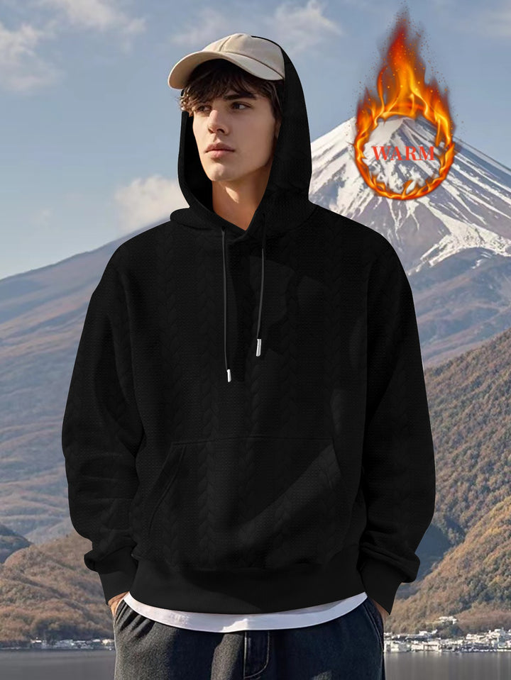 Herren Thermo Kapuzenpullover mit strukturiertem Innenfutter und praktischen Taschen Aliams