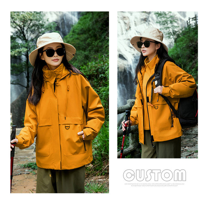 Herren Funktionsjacke mit verstellbarer Kapuze und wasserdichtem Material Aliams