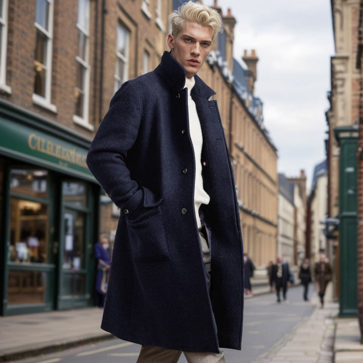 Herren eleganter und hochwertiger Wollmantel Aliams
