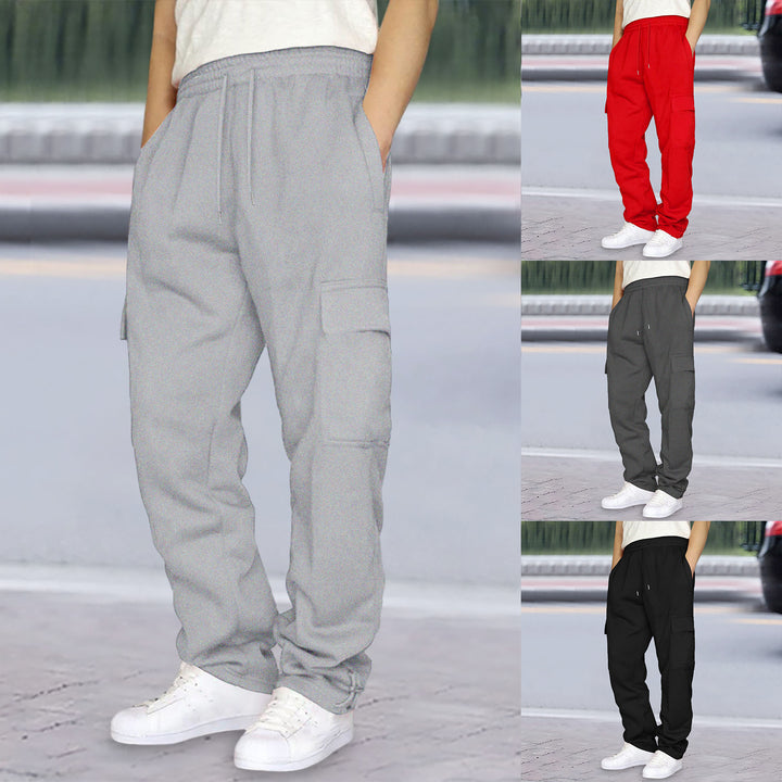 Herren Cargo-Trainingshose mit elastischem Bund und seitlichen Taschen Aliams