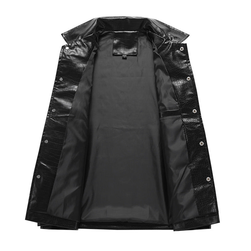 Herren kunstlederne Jacke im croco-Design Aliams