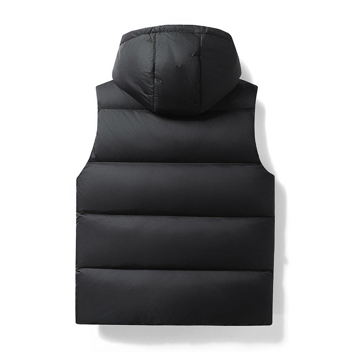 Herren gesteppte Weste mit abnehmbarer Kapuze und tiefen Taschen Aliams