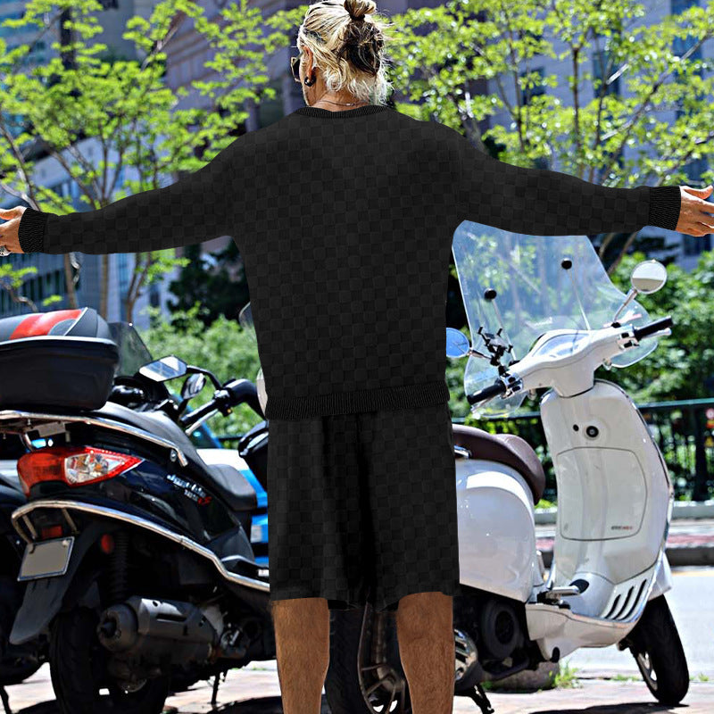 Herren Freizeit Sweater und Shorts Set Aliams