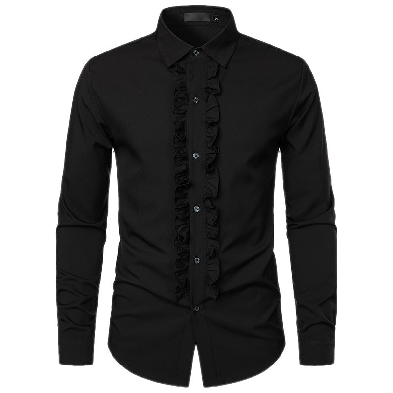 Herren Elegantes Hemd mit Rüschendetails Aliams