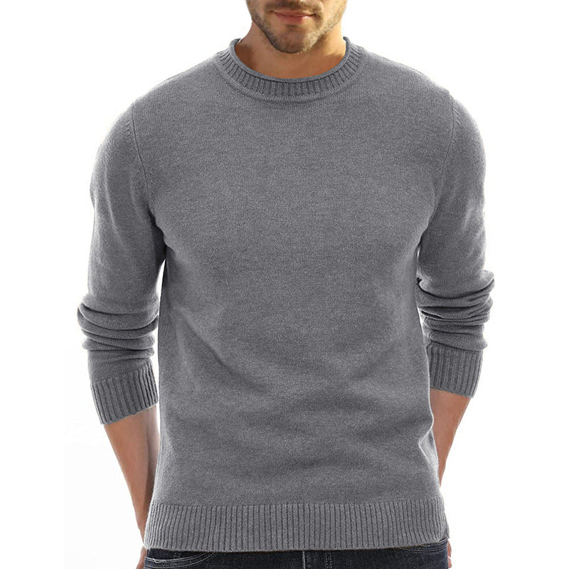 Herren klassischer Rundhals-Pullover aus weichem Merinowollmix Aliams