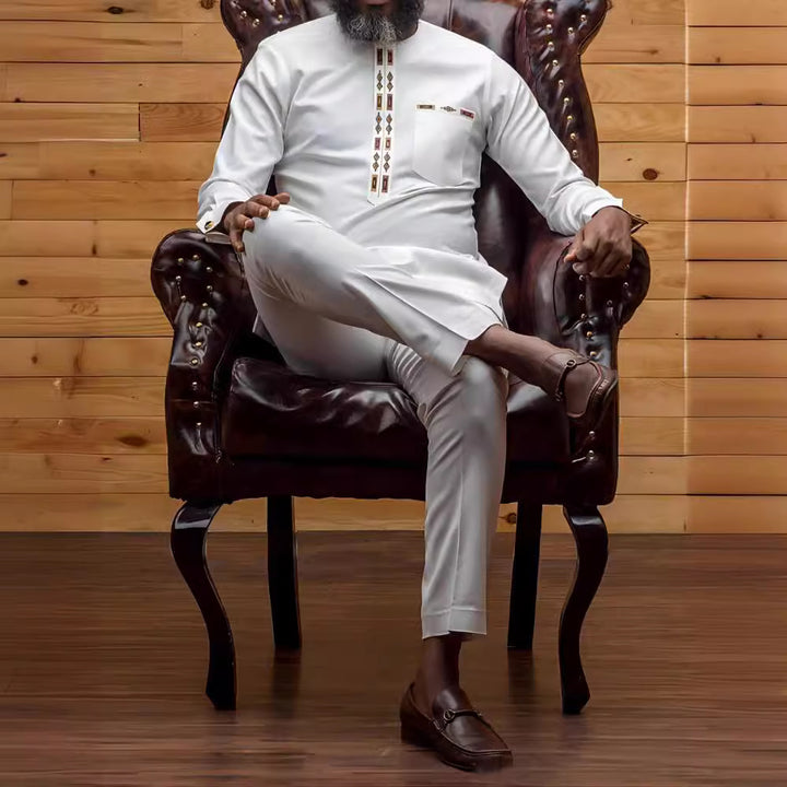 Herren traditionelles Kaftan-Outfit mit eleganten Stickereien Aliams