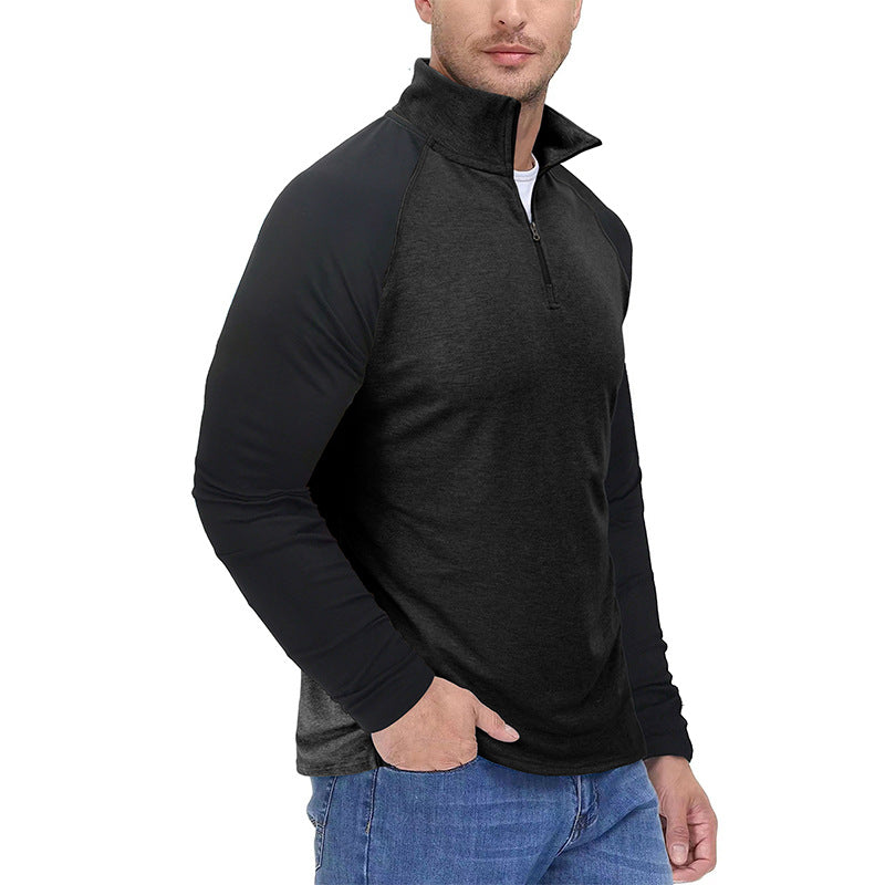 Herren Sportlicher Langarmpullover mit halbem Reißverschluss und ergonomischem Schnitt Aliams