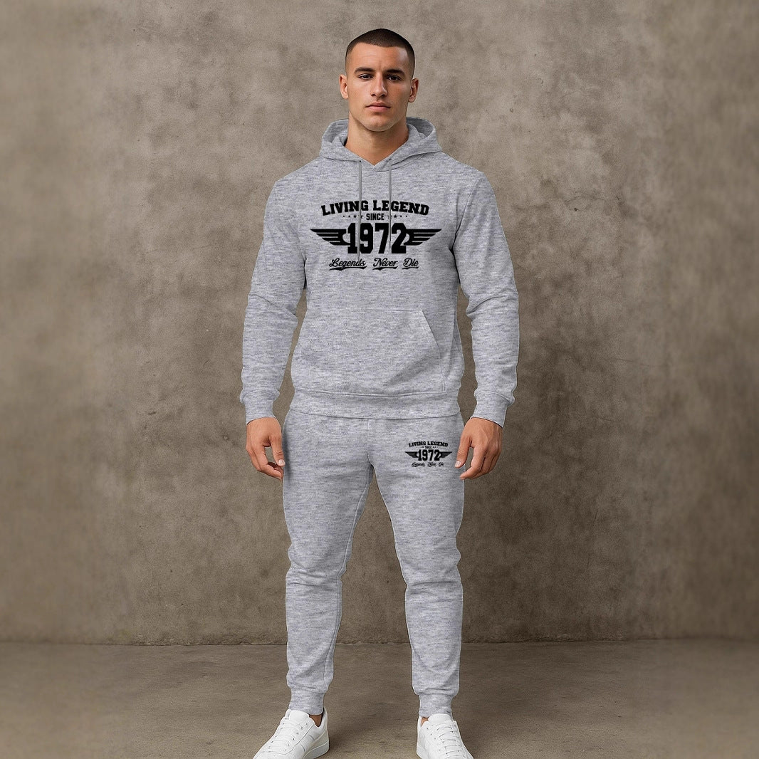 Herren Hoodie und Jogginghose Set mit modernem Druck Aliams