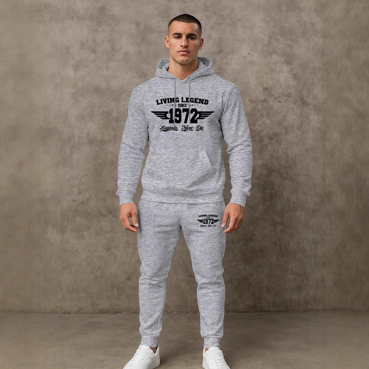 Herren Hoodie und Jogginghose Set mit modernem Druck Aliams