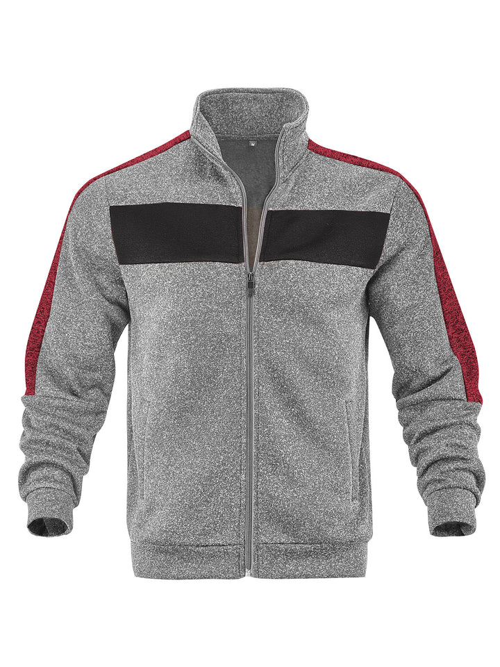 Herren Sportliche Fleecejacke mit hohem Kragen und reflektierenden Akzenten Aliams