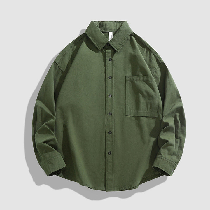 Herren Hochwertiges Langarmhemd mit praktischer Brusttasche Aliams