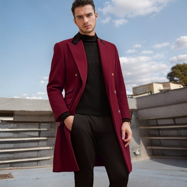 Herren Eleganter, taillierter Wollmantel Aliams