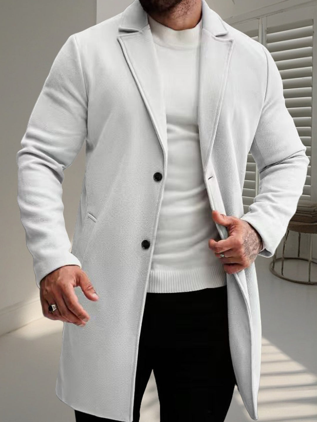 Herren eleganter Wollmantel Aliams