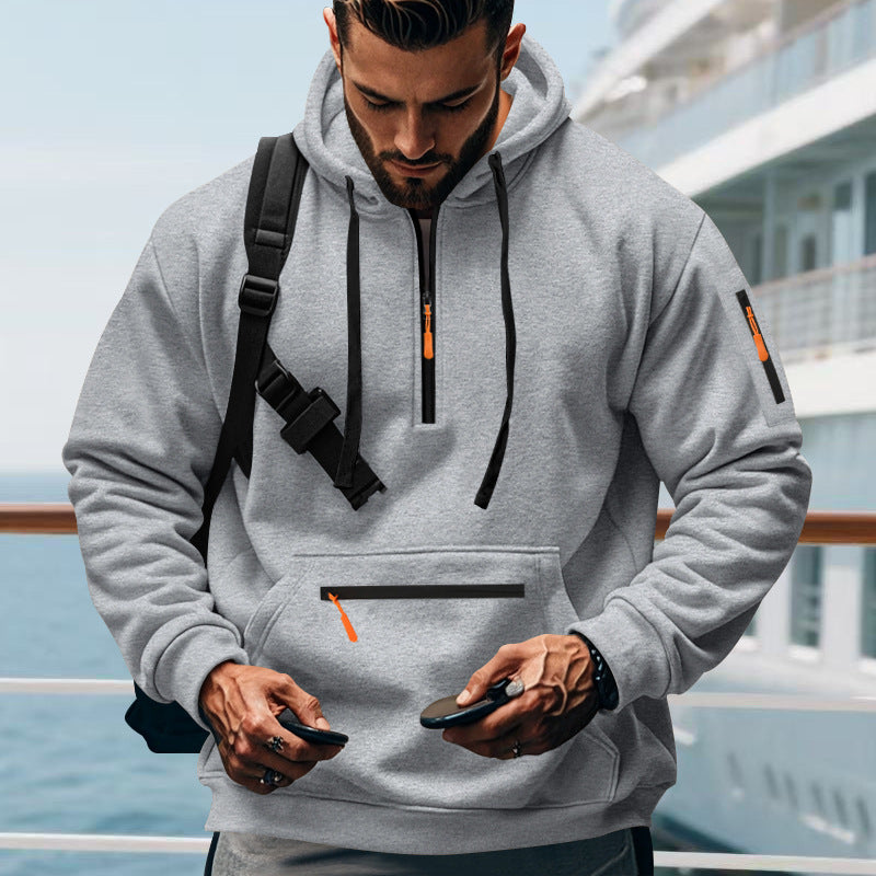 Herren sportlicher Hoodie mit reflektierenden Details und praktischen Taschen Aliams