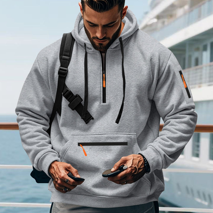 Herren sportlicher Hoodie mit reflektierenden Details und praktischen Taschen Aliams