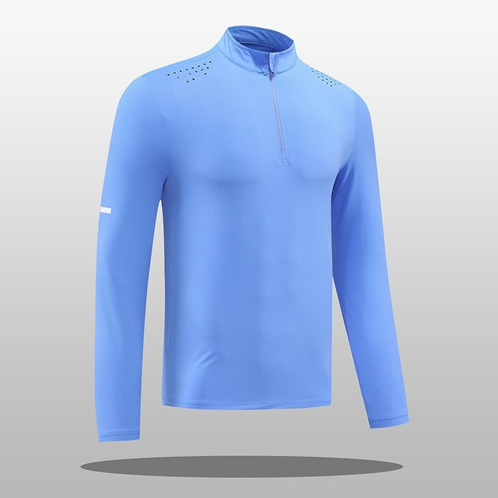 Herren Funktions-Langarmshirt mit Reißverschluss und atmungsaktivem Material Aliams