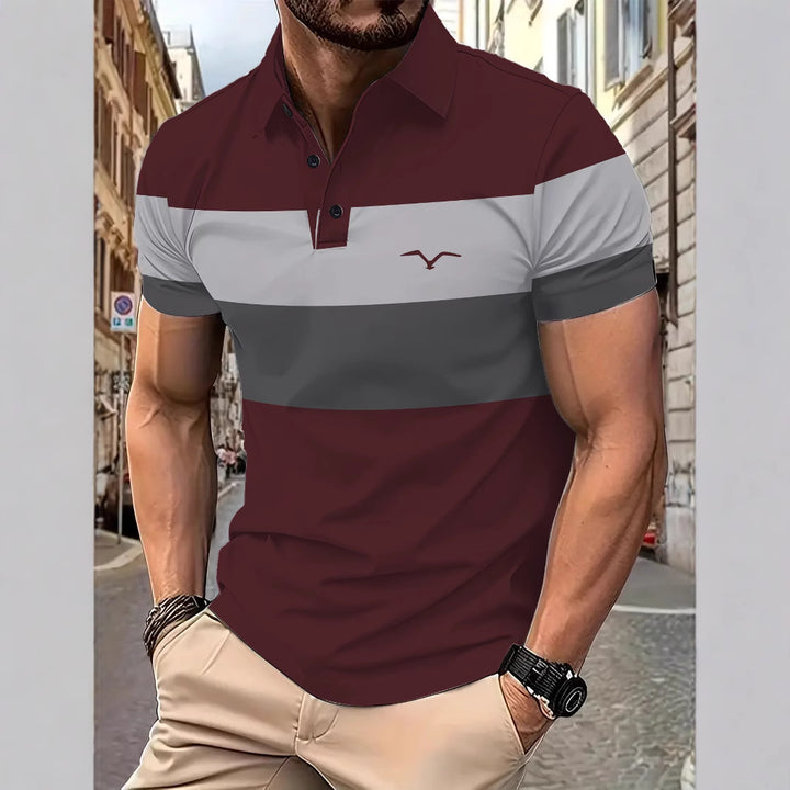 Herren Kurzarm Poloshirt mit markantem Farbdesign Aliams