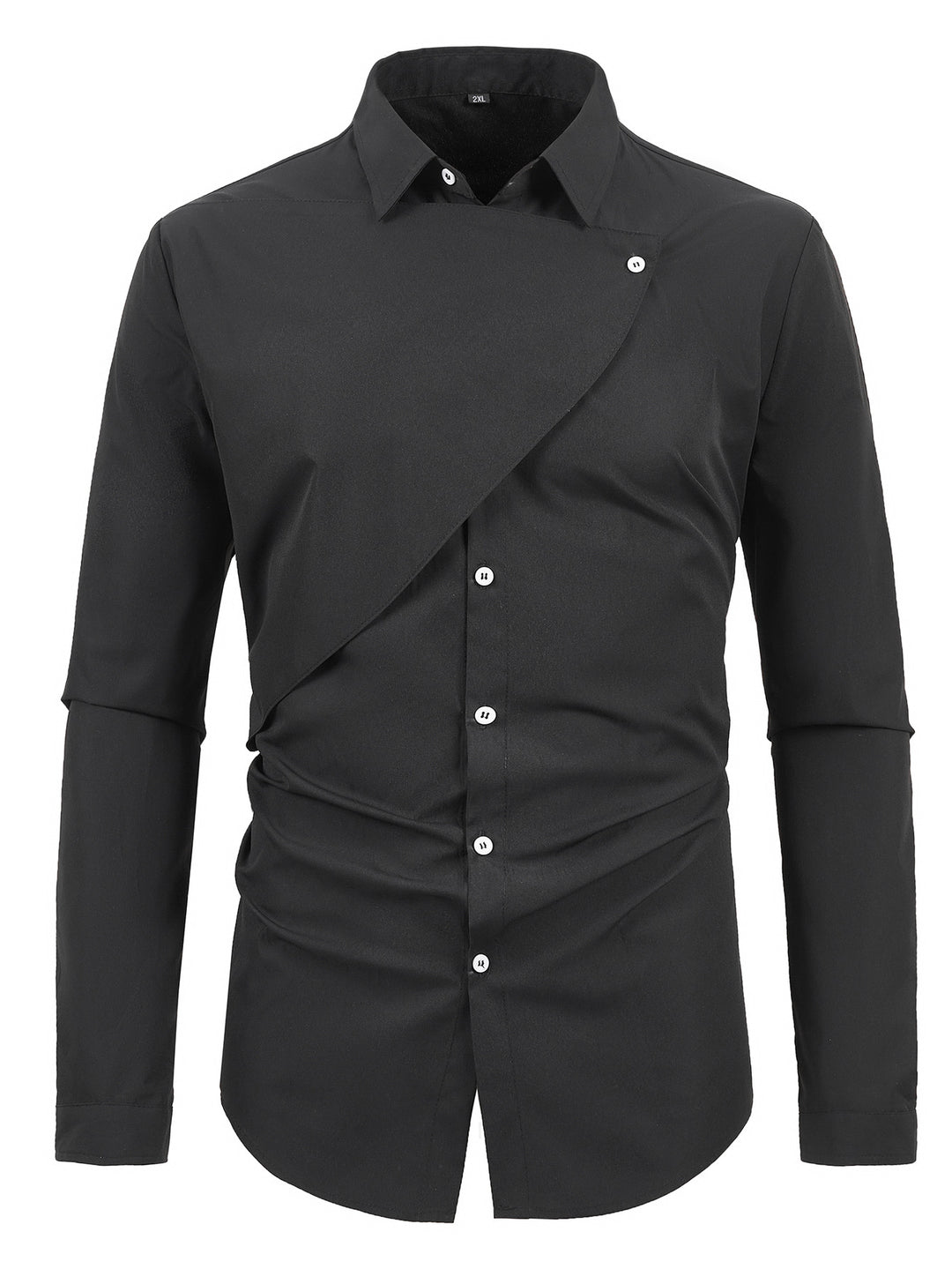 Herren Elegantes Kurzarmhemd mit asymmetrischem Design Aliams