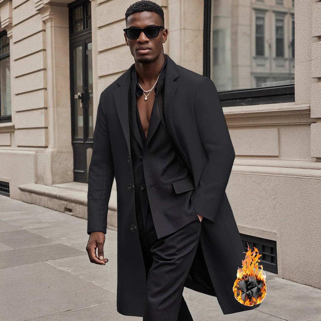 Herren eleganter und stilvoller langer Mantel Aliams