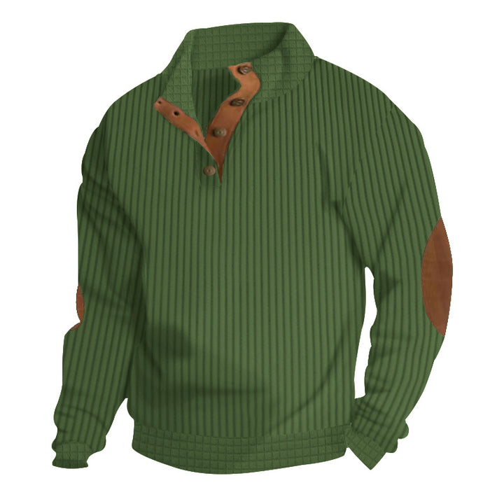 Herren angenehmer und modischer Pullover mit Lederdetails Aliams