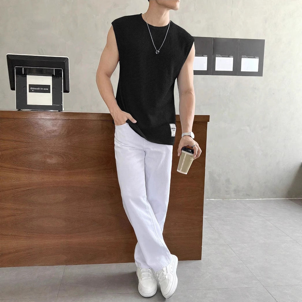 Herren ärmelloses Struktur-T-Shirt Aliams