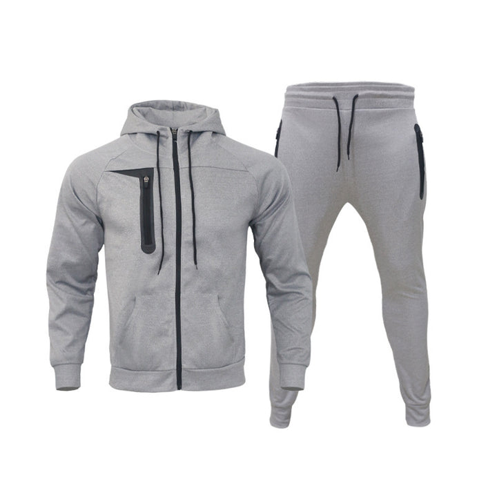 Herren sportliches Hoodie- und Jogginganzug-Set mit funktionalen Taschen Aliams