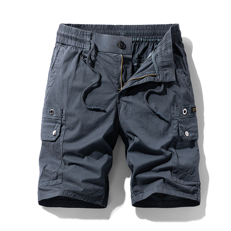 Herren Cargo-Shorts mit elastischem Bund und multifunktionalen Taschen Aliams