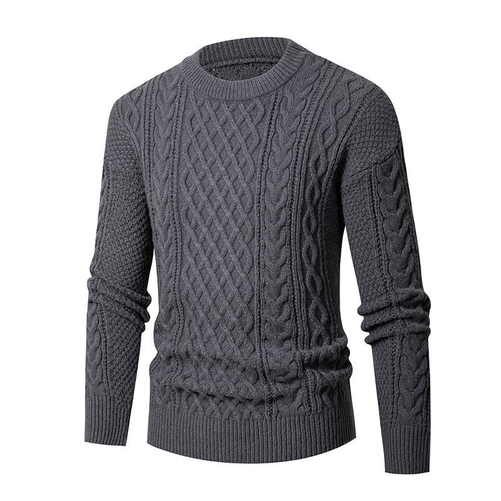 Herren Grobstrickpullover mit modischem Zopfmuster Aliams