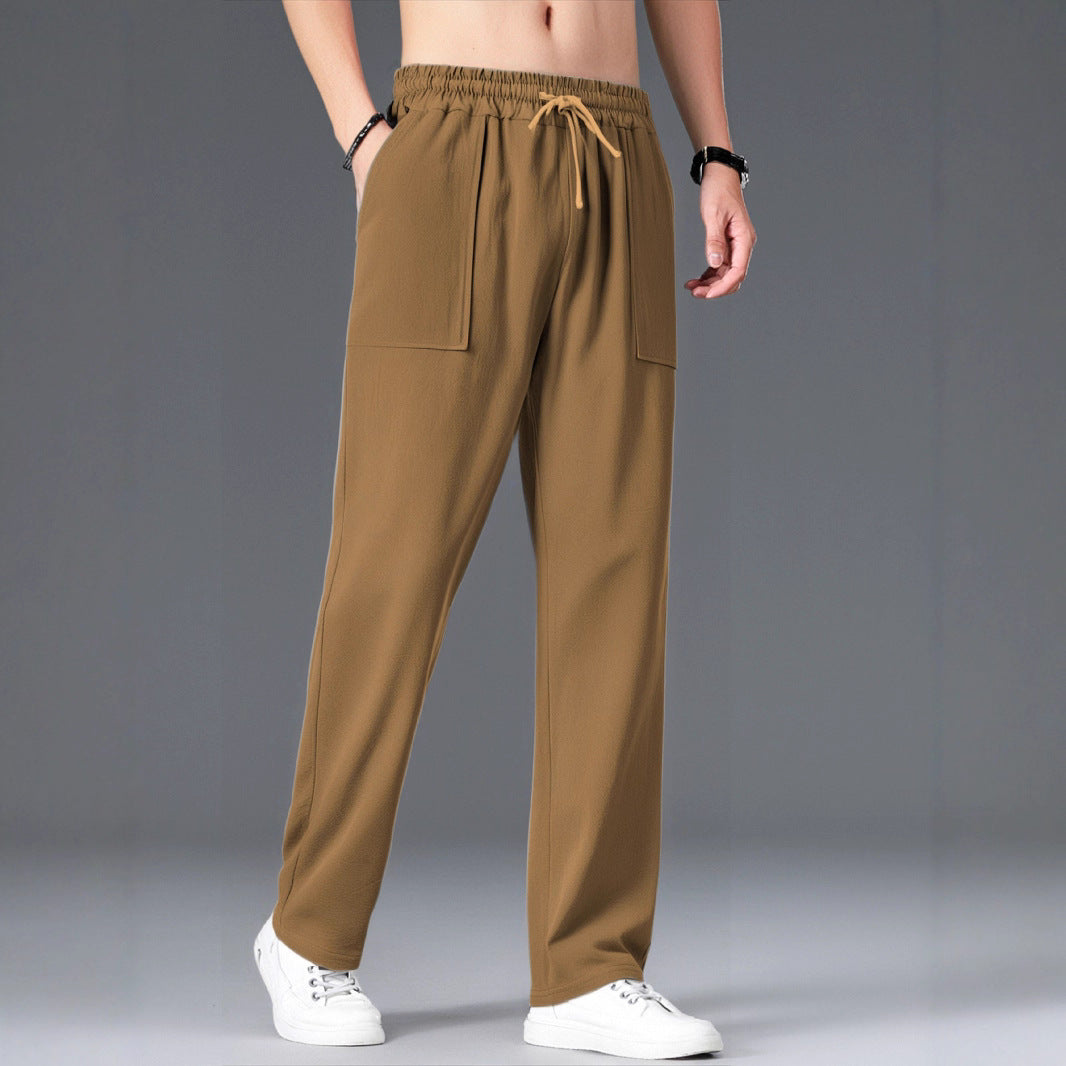 Herren Bequeme Freizeithosen mit elastischem Bund und seitlichen Taschen Aliams