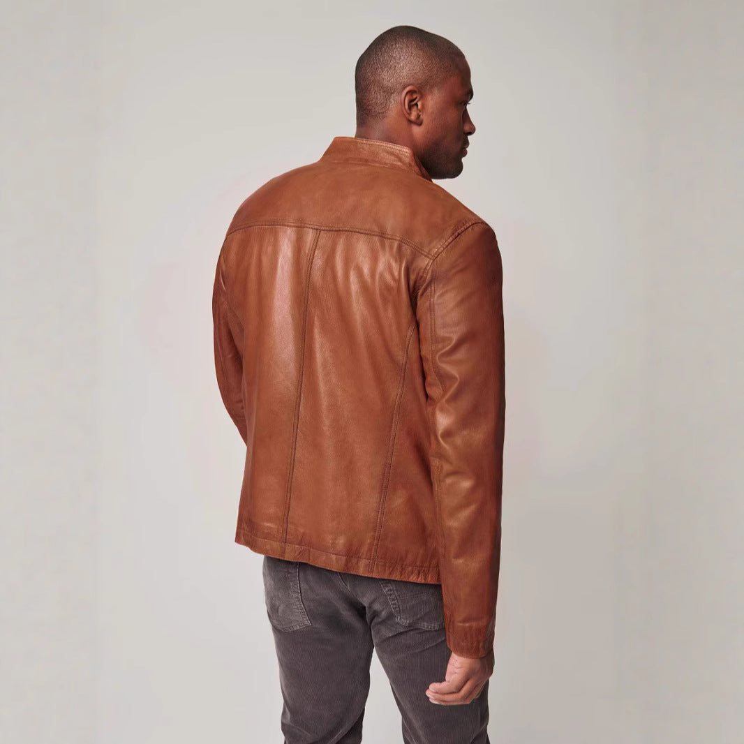 Herren hochwertige Lederjacke im minimalistischen Design Aliams