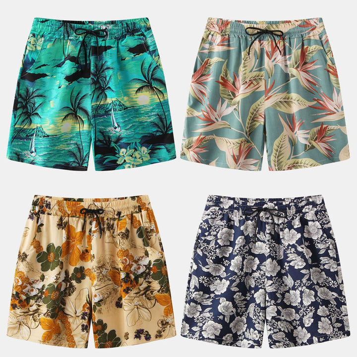 Herren Badeshorts mit floralem Motiven und elastischem Bund Aliams