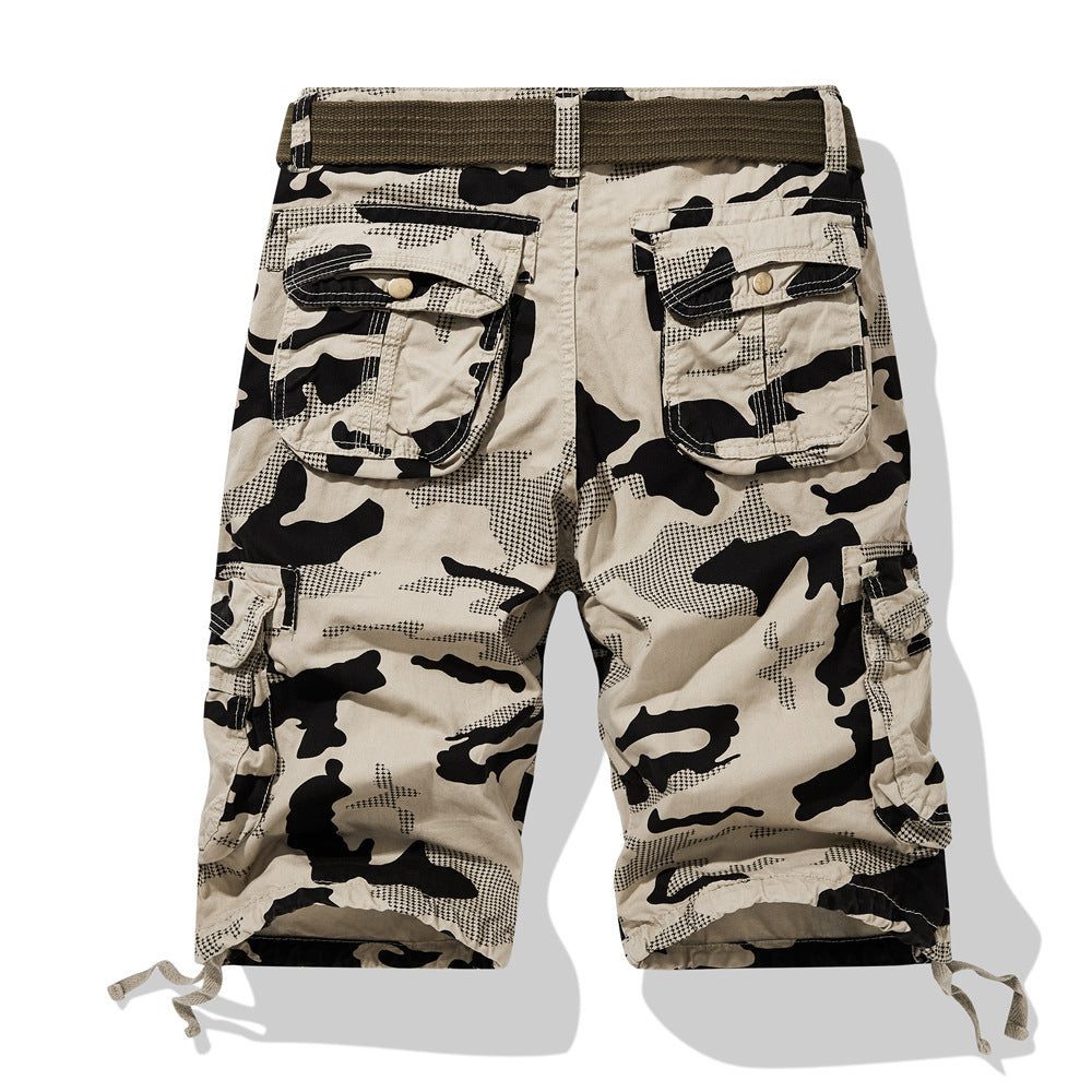 Herren Camouflage Cargo-Shorts mit funktionalen Seitentaschen und verstellbarem Bund Aliams