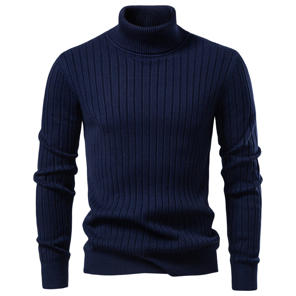 Herren Rollkragenpullover mit feinem Rippstrukturdesign Aliams