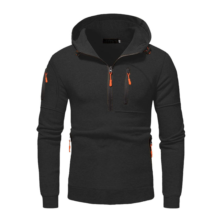 Herren funktionale Kapuzenjacke mit innovativem Halbreißverschluss Aliams