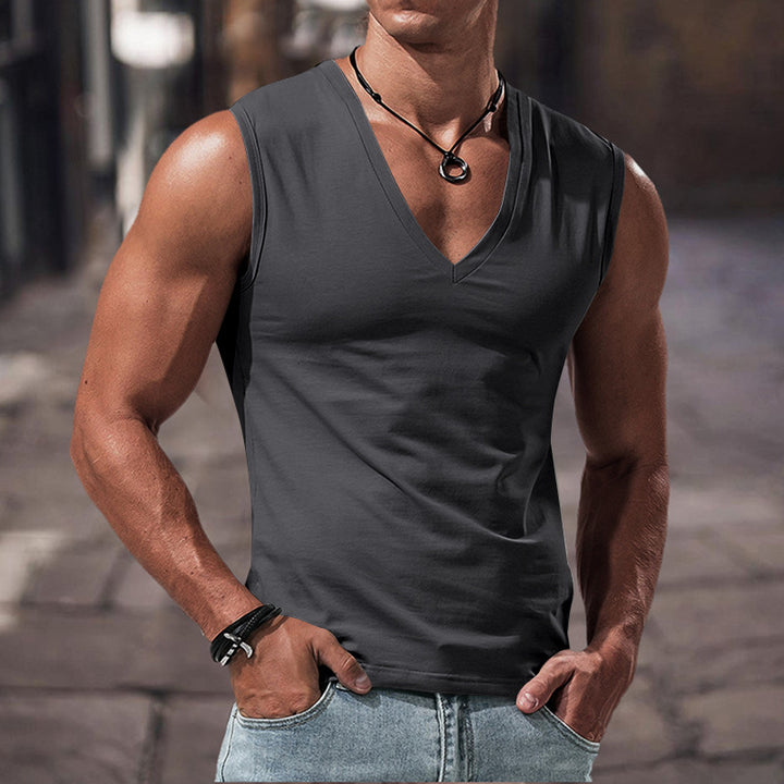 Herren ärmelloses V-Neck Oberteil Aliams