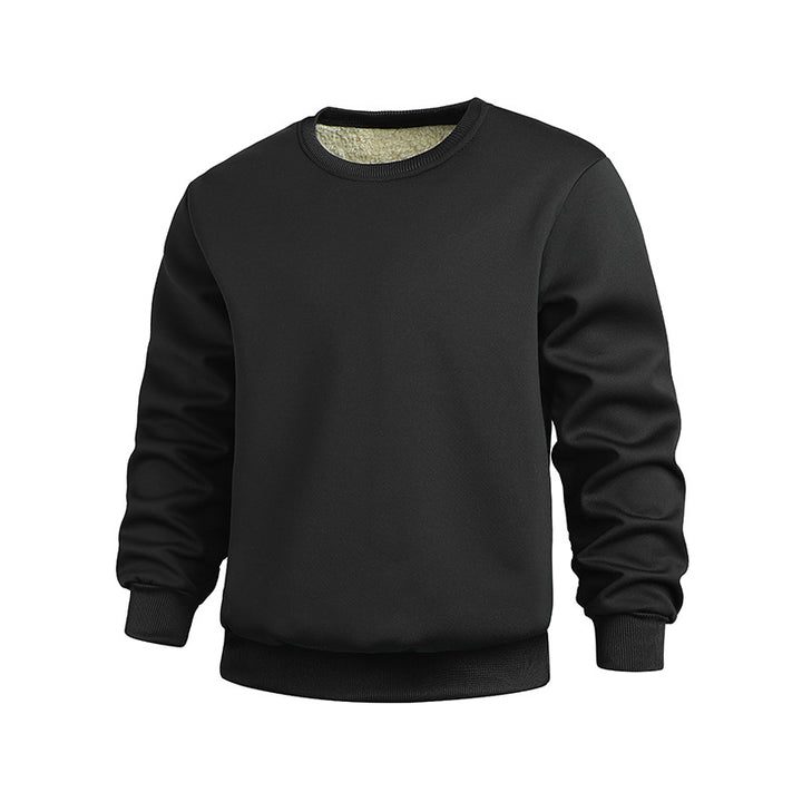 Herren bequemer und warmer Rundhalspullover aus Fleece Aliams