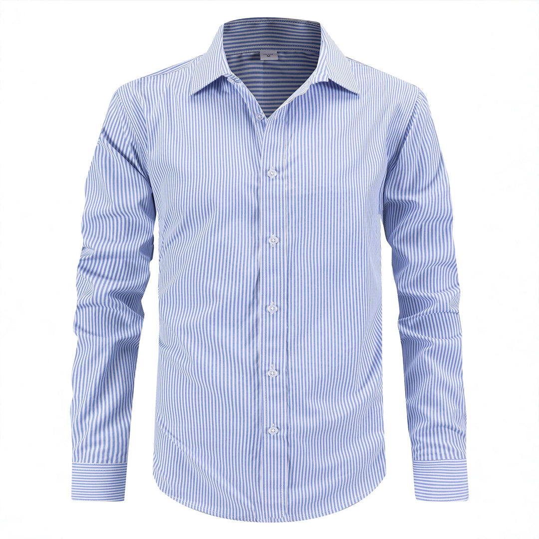 Herren elegantes gestreiftes Hemd mit modernen Details Aliams