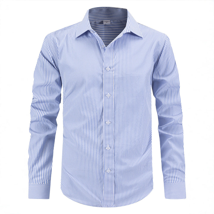 Herren gestreiftes Langarmhemd Aliams